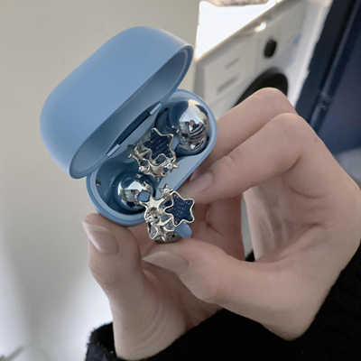 适用于freeclip2耳机钻扣蓝色星星耳夹扣小众甜美高级感耳饰配饰