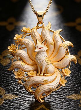 九尾缠花吊坠精致项链古风手工凤凰项链创意饰品宫廷国风百搭精致