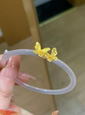 新中式蝴蝶飞舞手环手镯女小众精致高颜值显气质百搭高级感手饰