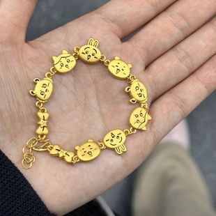 黄金色小众轻奢手链手链乌萨奇小八吉伊可爱高级闺蜜礼物设计百搭