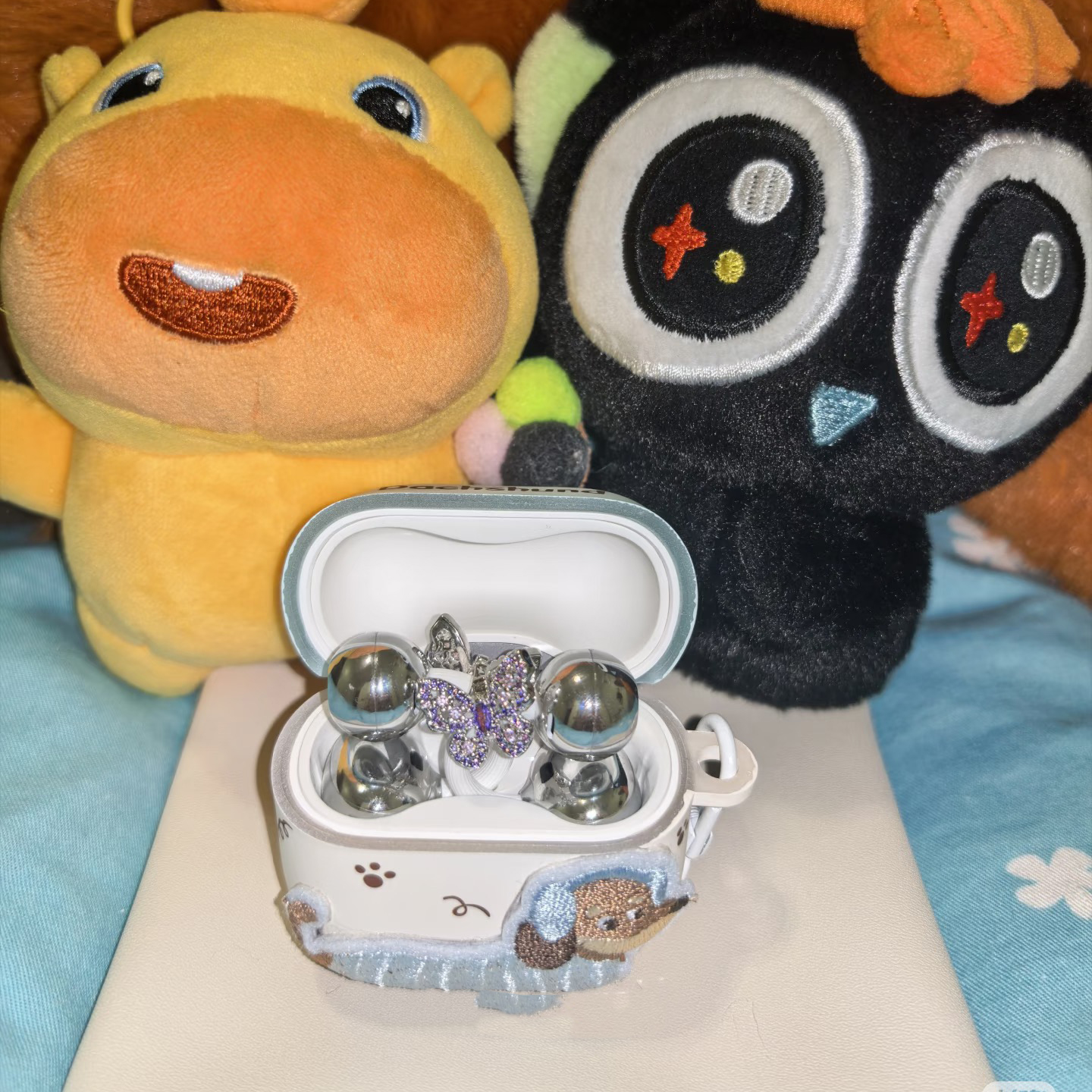 适用于freeclip2耳机钻扣满钻紫钻蝴蝶耳夹扣小众高级感耳饰配饰