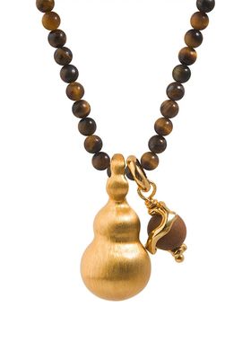 新中式葫芦双吊坠项链国风高级感轻奢毛衣链小众气质精致锁骨链