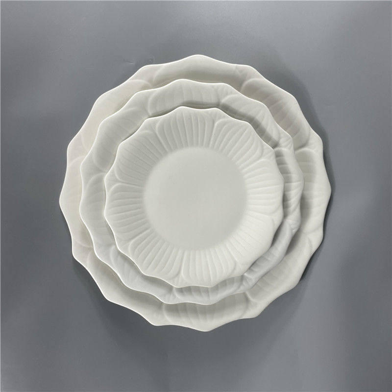 西餐盘纯白陶瓷盘子创意花边浅盘早餐面包盘蛋糕盘玉米烙南瓜烙盘