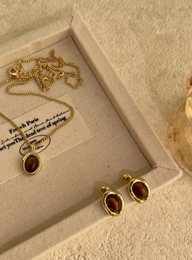 天然淡水珍珠虎眼石毛衣项链女秋冬轻奢高级感叠戴大气颈链