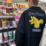 1044-2-S607-P65男女新款平铺毛边新款港风日系外套夹克宽松情侣，男装夹克，星座1404-3