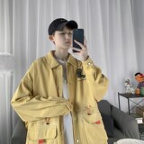 1404-2-S607-P70男女新款平铺毛边新款港风日系外套情侣休闲，女装短外套，星座1404-3