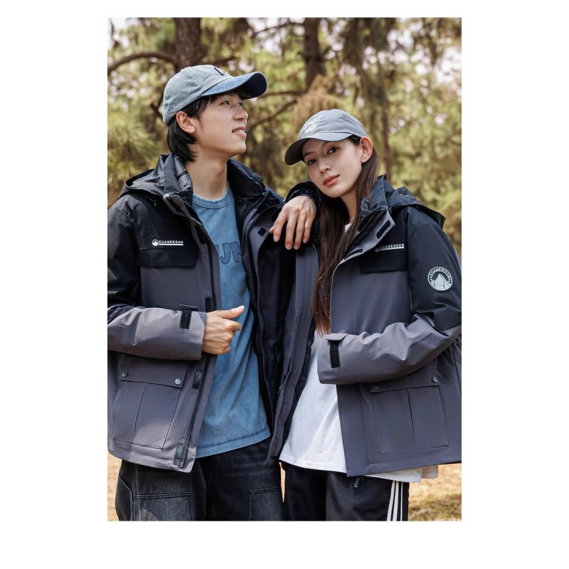 1404-2-D817—P308 高品质印花90绒羽绒服潮流时尚简约休闲百搭1图片