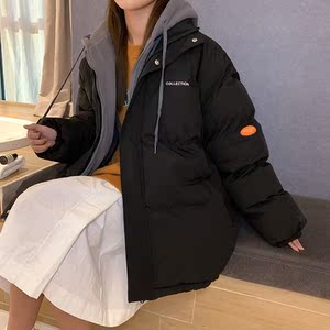 男女假两件针织帽J加厚 棉衣新款港风 御寒棉衣1404-2-m619-P65图片