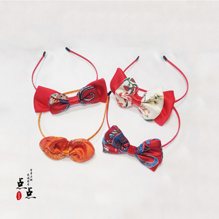 【点点】手工定制儿童唐装头饰复古宝宝发箍中国风发饰小女孩头箍
