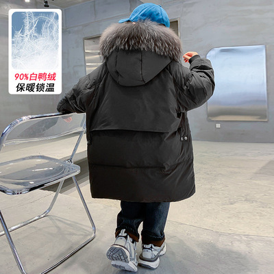 男童轻薄款羽绒服冬季中长款2025新款大儿童男孩冬装潮牌加厚外套