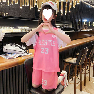 2025女童夏装运动套装春夏季儿童薄款短袖中大童装男女孩速干球服