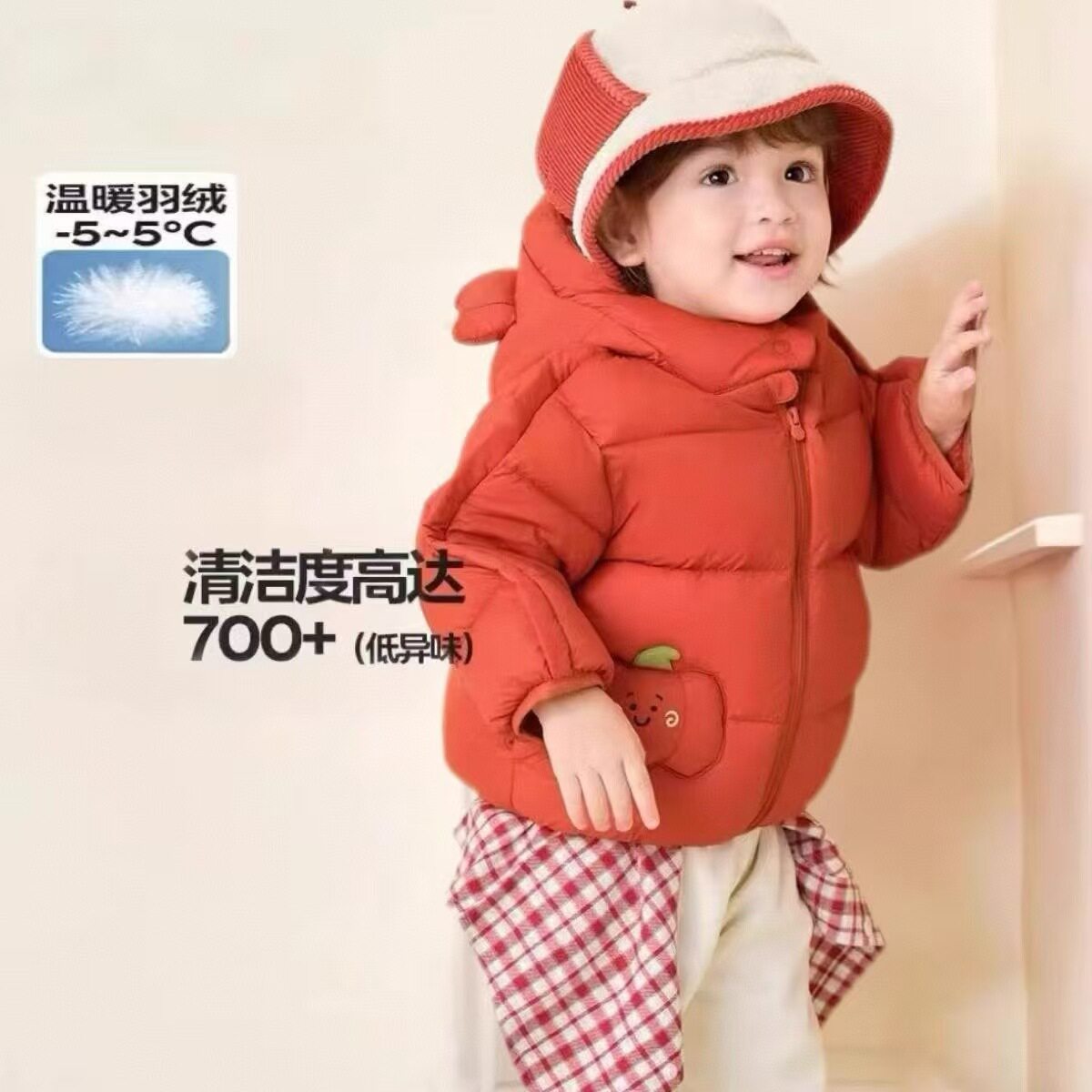 【南瓜系列】儿童羽绒服宝宝短款加厚上衣男女童冬季可爱三防外套