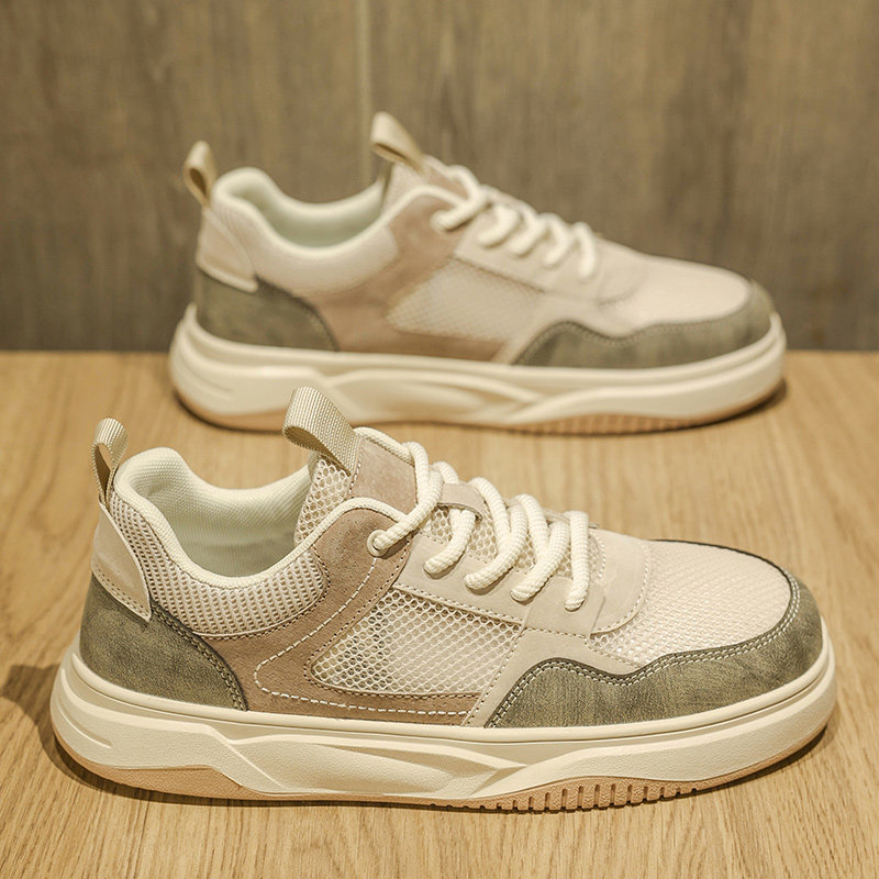 春季男鞋网面透气薄款2026新款男士休闲板鞋男款轻便防臭镂空网鞋