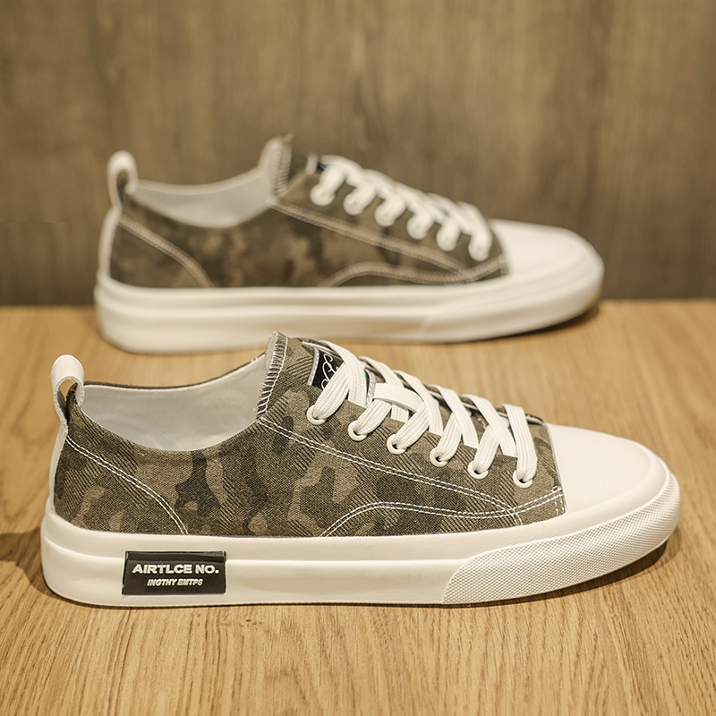 迷彩男鞋秋季透气薄款帆布鞋