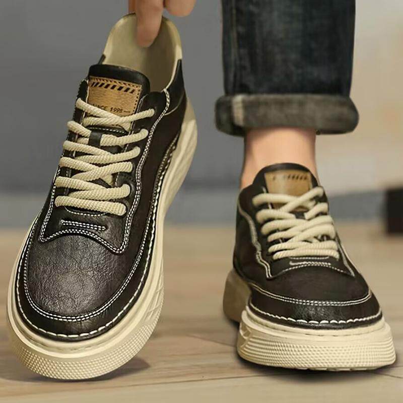 男鞋秋季款2025新款男士爆款休闲板鞋高级感痞帅皮鞋男生鞋子男款