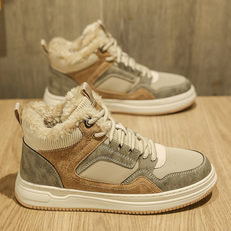 棉鞋男款冬季加绒加厚防寒雪地靴男士冬鞋高帮鞋子学生板鞋青少年