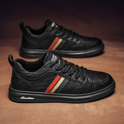 皮鞋男款2025新款男士休闲黑色