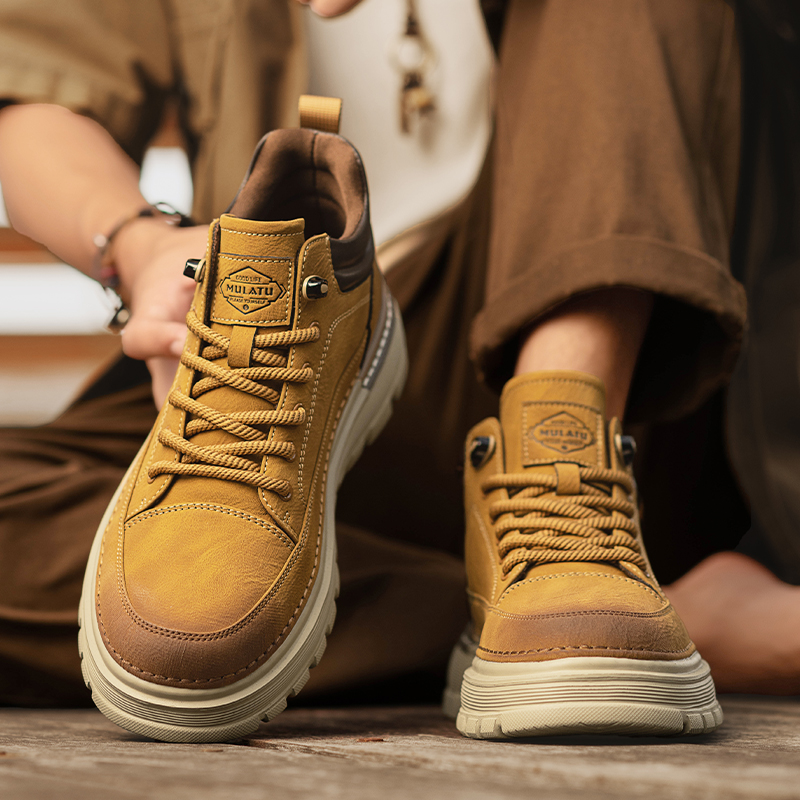 马丁靴男冬季2025新款休闲中帮工