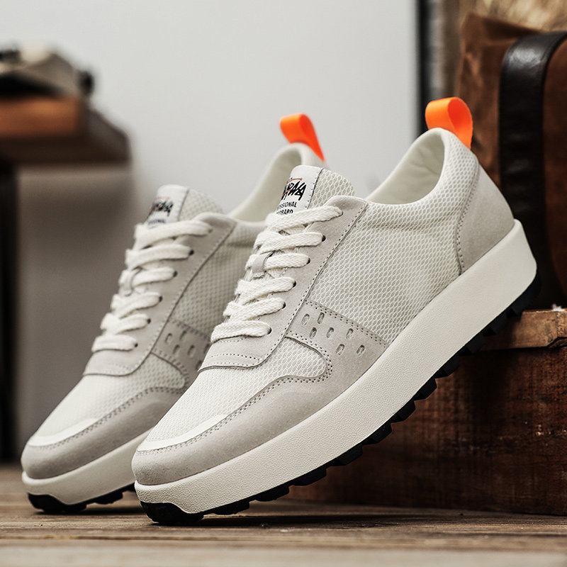 春季男鞋2026新款男士网面透气厚底小白鞋男款夏天户外运动阿甘鞋