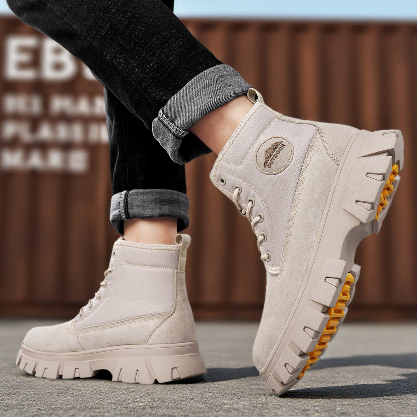 高帮马丁靴男款冬季加绒加厚保暖棉鞋男士皮毛一体防水防滑雪地靴