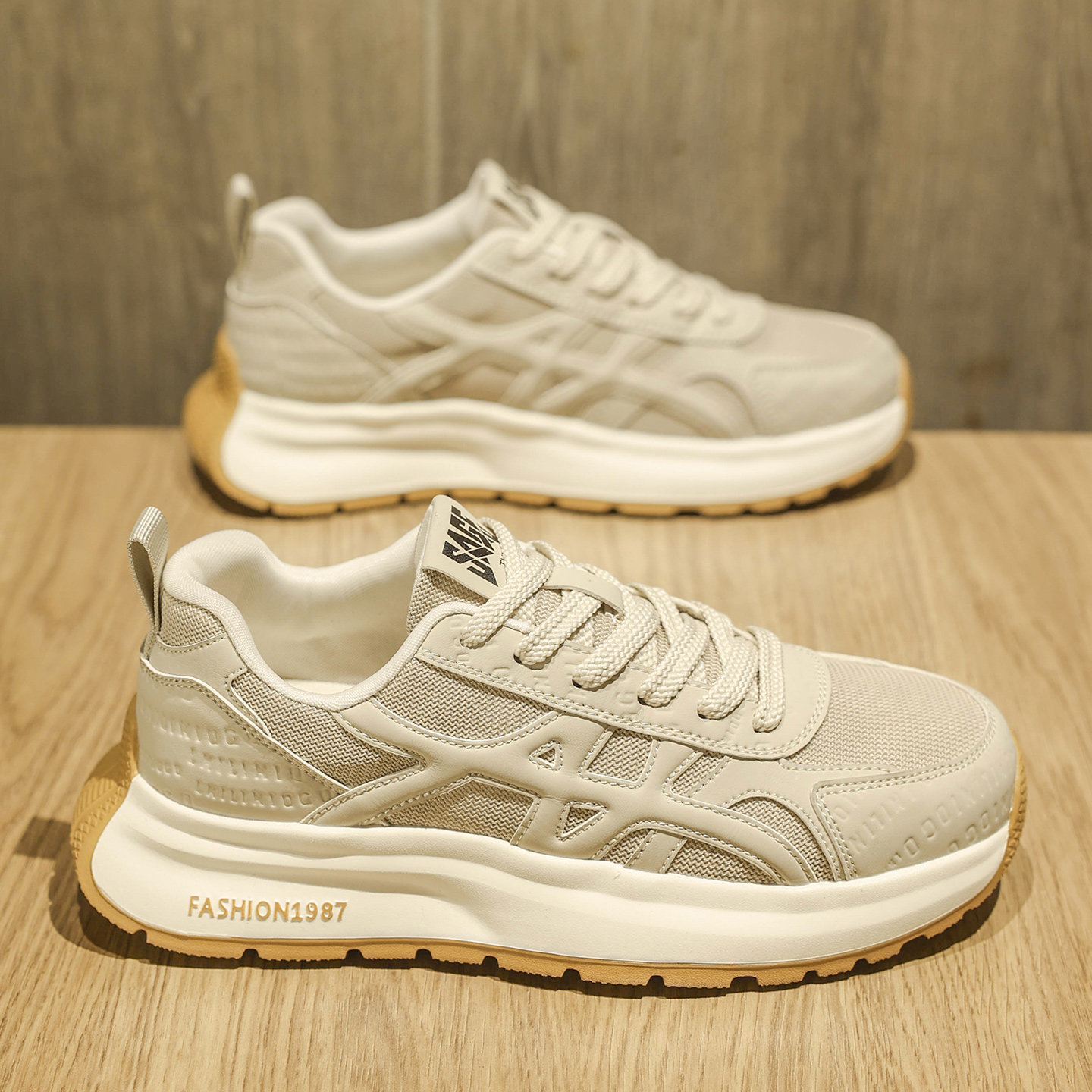 男鞋2026春夏季透气网面运动鞋男款美式潮牌老爹鞋子户外旅游阿甘