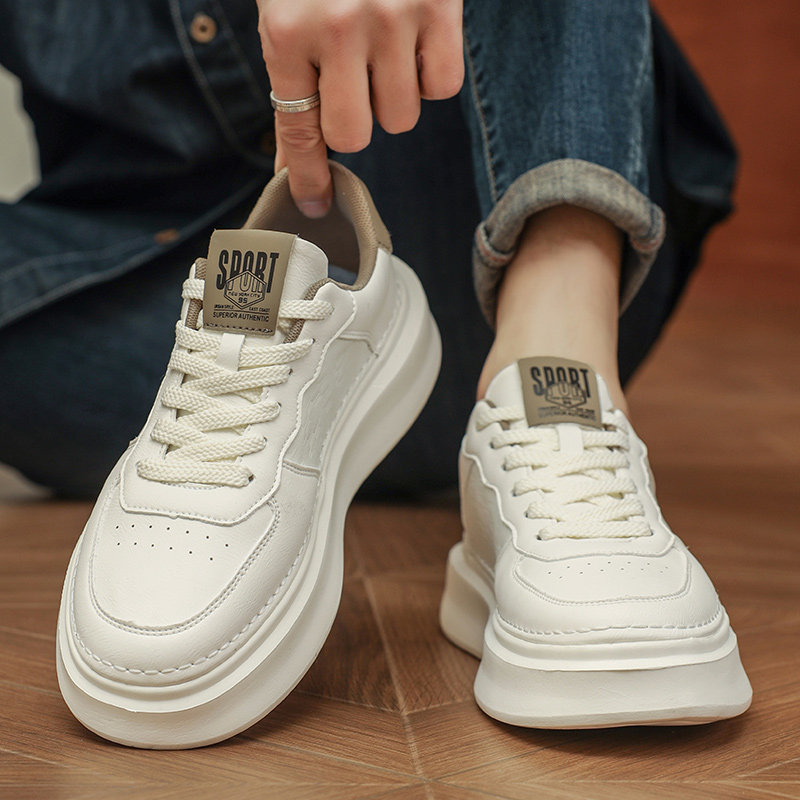 潮牌男鞋春季2026新款厚底高级感男士休闲板鞋百搭潮鞋男款小白鞋