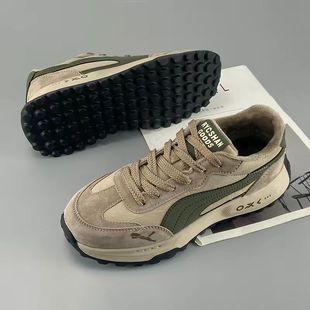 男士德训鞋冬季加绒保暖棉鞋男款鞋子男鞋2025新款时尚休闲阿甘鞋