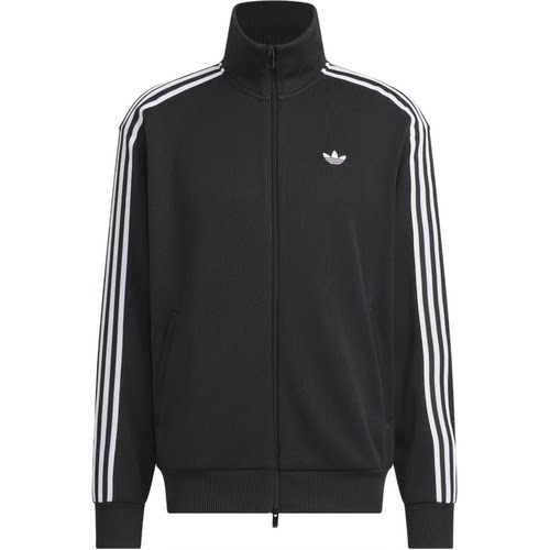 adidas originals 徽标拉链长袖夹克外套 男女同款 KQ5496