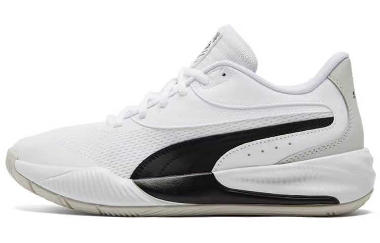PUMA Triple 减震防滑 低帮 实战篮球鞋 男女同款 白黑 195217-06 - 实物图