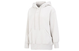 Nike 纯色运动休闲连帽加绒加厚长袖卫衣 女款 白色 DQ6841-072