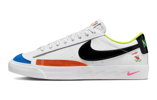 Nike Blazer Low '77 (GS) 休闲板鞋 白黑蓝 DV1747-101