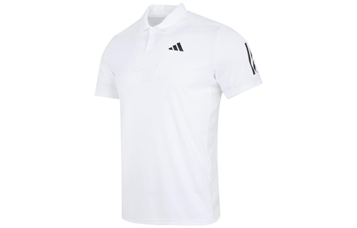 adidas 3-Stripes Logo翻领速干短袖Polo衫男款白色 IS2295