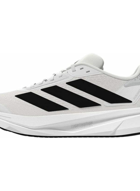 adidas网布涤纶合成革 低帮 城市通勤跑步鞋男女同款 白色 IH8215