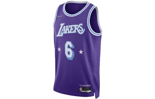 耐克Nike NBA洛杉矶湖人队城市版球衣6号拉塞尔男款DB4032-506