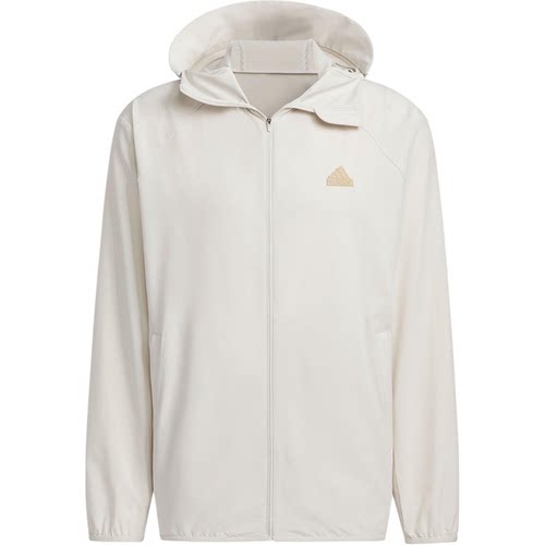 adidas V LT WVN JKT 纯色梭织连帽夹克外套 男女同款 JJ1300
