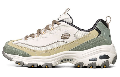 Skechers D'LITES 1.0 奶茶熊橄榄绿 防滑低帮休闲鞋 13167-NTOL