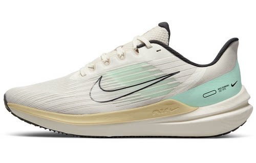 Nike Air Winflo 9 耐磨减震 低帮跑步鞋 白绿 DV9121-011