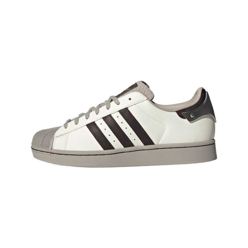 adidas origina皮革 简约舒适 低帮 板鞋 男女同款 白棕色 JQ6250