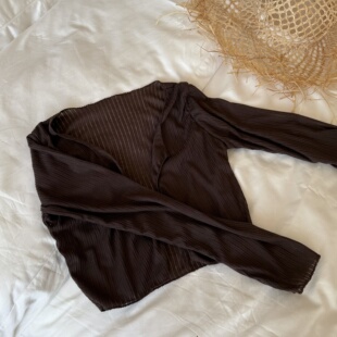 泳衣搭配针织罩衫 显瘦短款 针织衫 2635 长袖