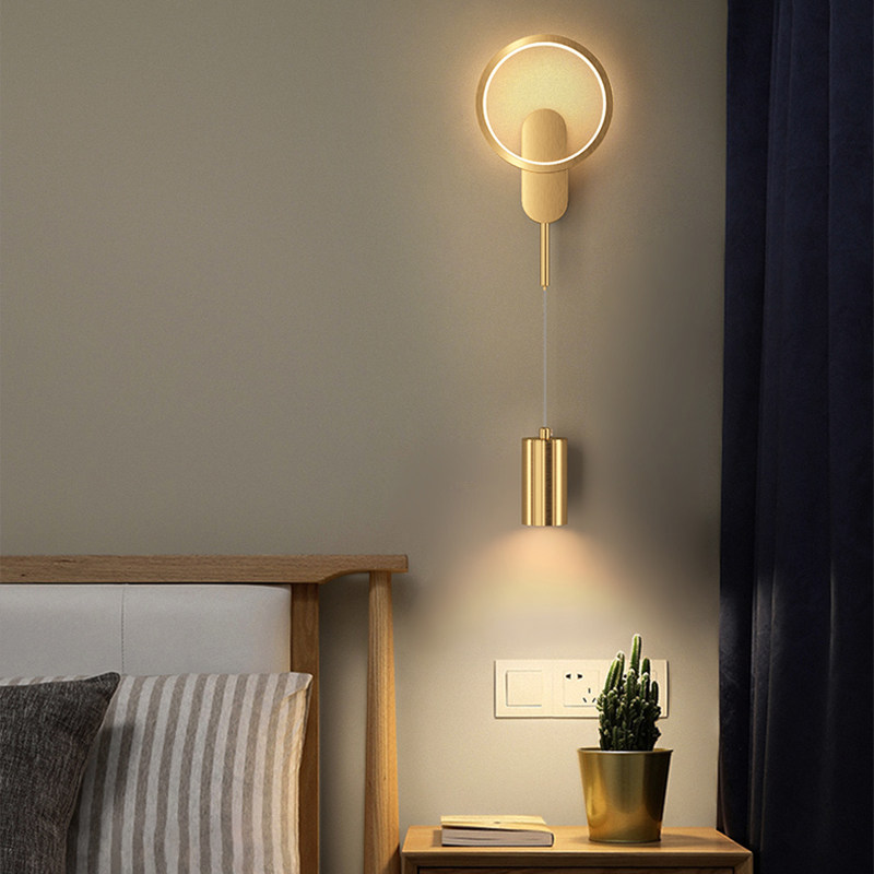 床头壁灯卧室灯轻奢北欧风格现代简约灯具走廊过道灯客厅背景墙灯