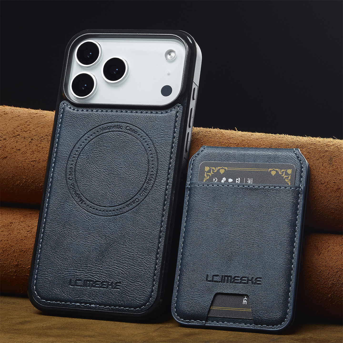 适用苹果17promax手机壳磁吸二合一卡包16e保护套苹果15无线充电14plus带放卡套13mini支架12装证件插卡槽air