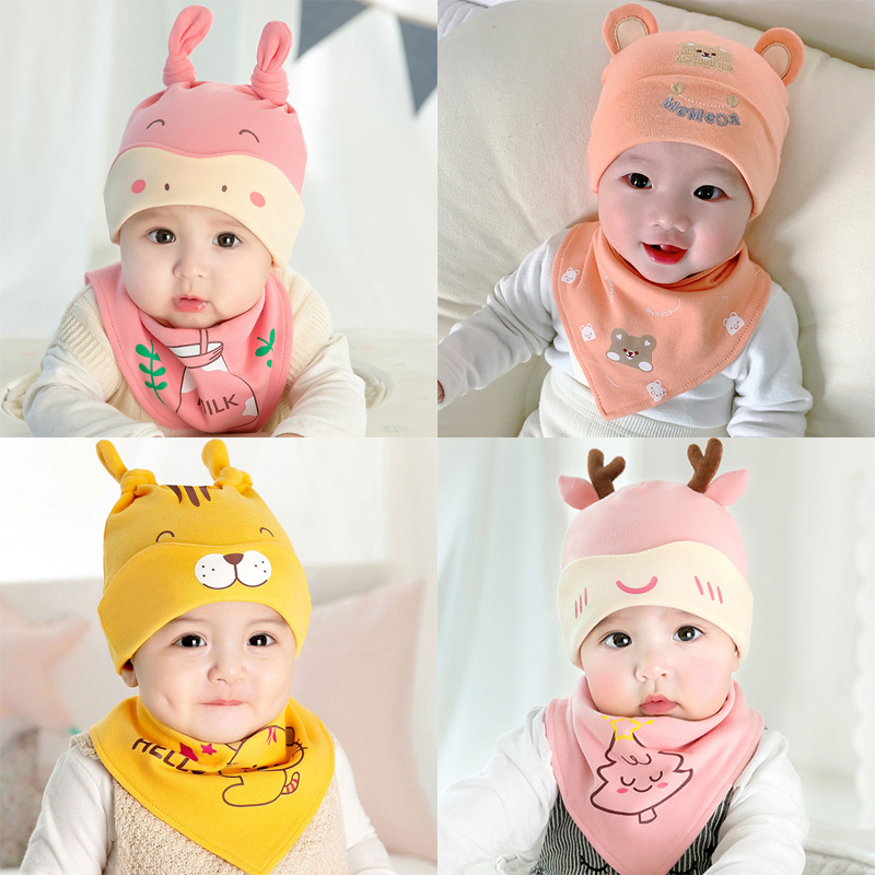 春秋款0到3个月婴儿帽子春季女宝宝春天男宝春秋2男孩4开春5春款6