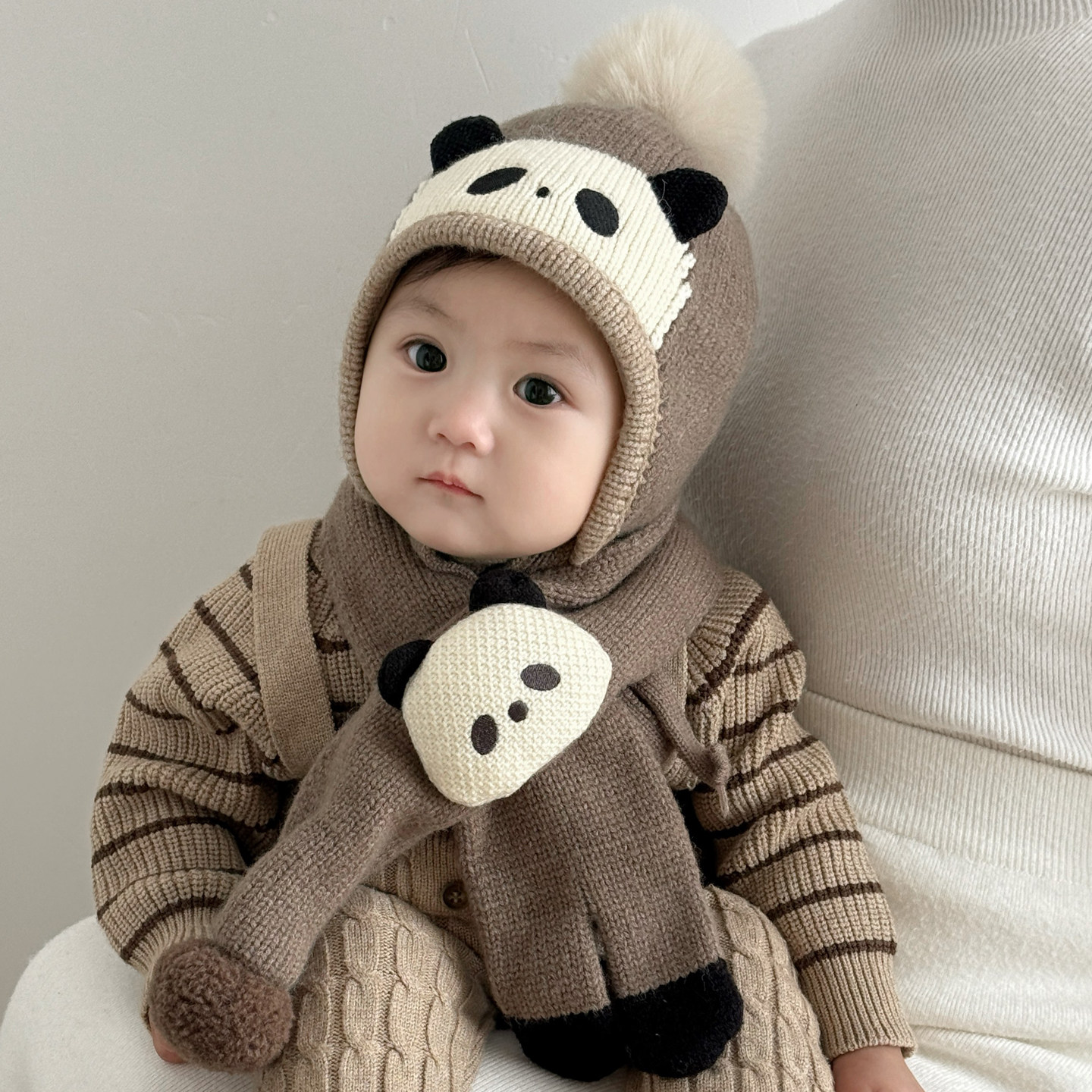 2025新款宝宝保暖帽子男童冬季护耳毛线围巾套装冬天儿童男孩婴儿,童装/婴儿装/亲子装,帽子,淘宝优惠券,粉丝福利购,淘宝优惠卷