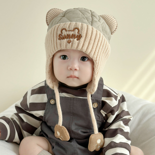 男童1岁宝宝冬天帽子儿童男孩冬季 秋冬季 6到12个月婴儿帽子秋冬款