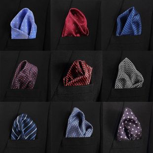 Mens Blue Dot Pattern Squares Handkerchief Vangise Pocket