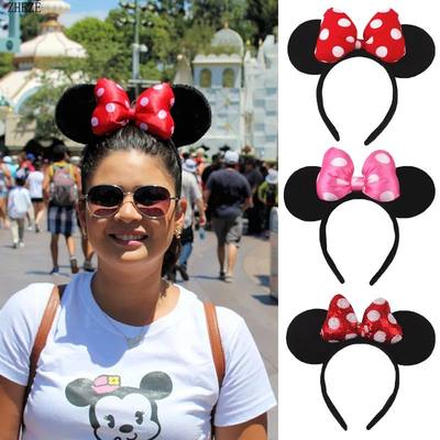 2023 Hot Sales  Mickey Ears Headband For Girls Women 5''Polk