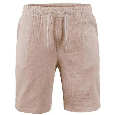 New Men's Cotton Linen Shorts Pants Male Summer Breathable S