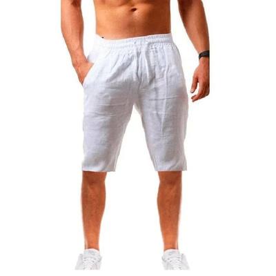 New Men's Cotton Linen Shorts Pants Male Summer Breathable S