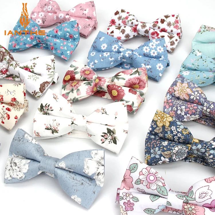 Fashion New Floral Bow Ties Cotton Print Bowtie Neckties For