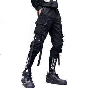 Men New Ribbons Harajuku 2023 Cargo Pants Hip Fashion Hop